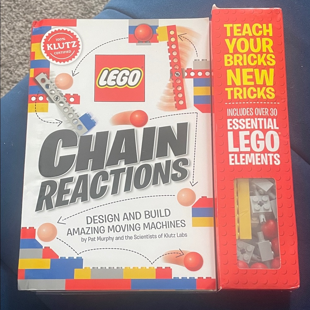 LEGO Chain Reactions Set with Red, Blue, and Yellow Pieces